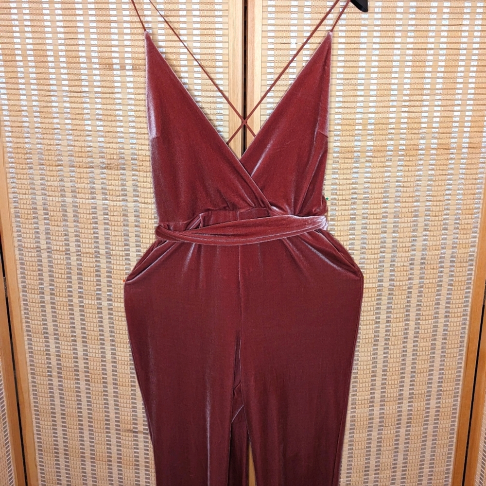 Express Rose Pink Velvet Romper/Jumpsuit Size 4 (true to size)